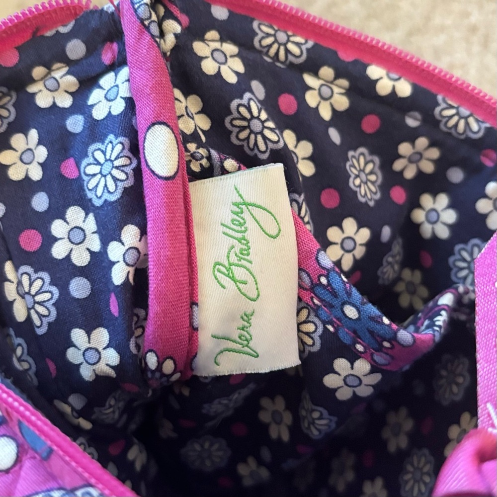 VERA BRADLEY Lizzy Boysenberry Crossbody Purse Organizer Wallet Handbag Pink - Picture 13 of 14